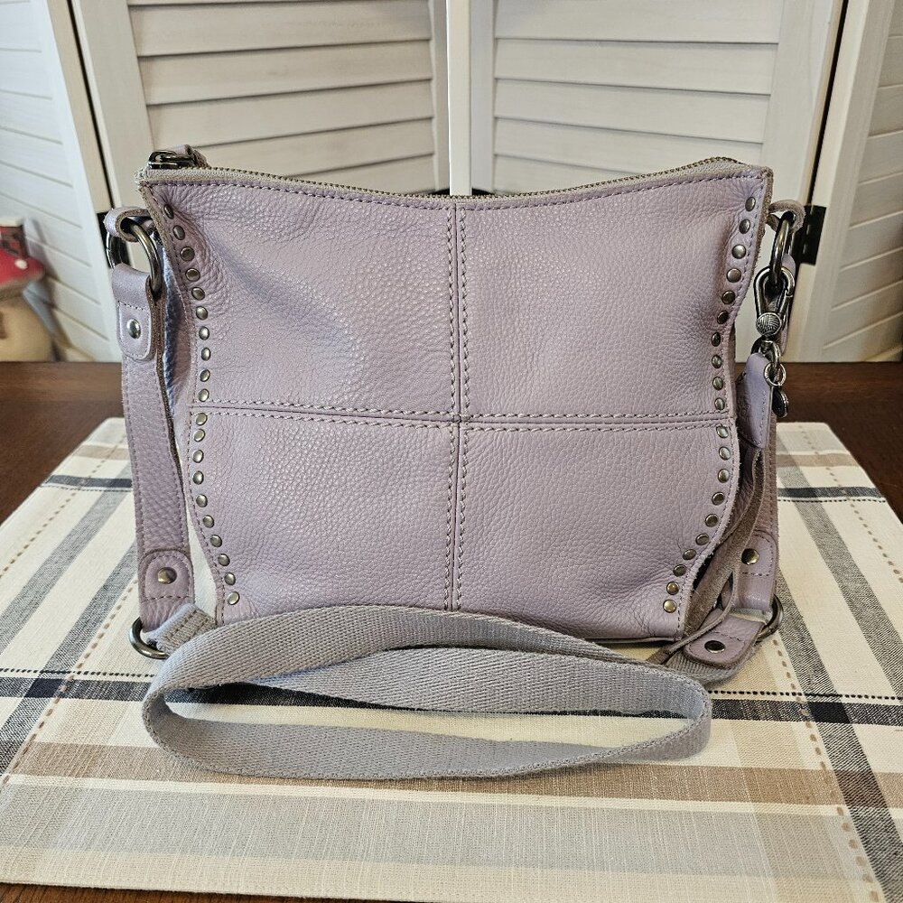 The Sak Lavender Pebbled Leather Crossbody Bag